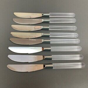 8 Stanley Roberts City Lights Stainless Steel Plastic Frost Handles Knives